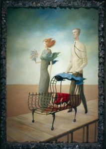 Parade I, Oil on board, 35×24 inches, 1961
