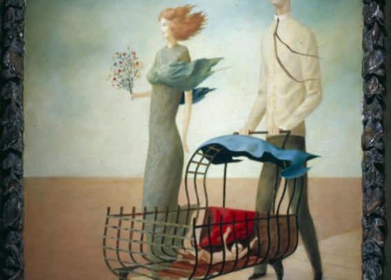 Parade I, Oil on board, 35×24 inches, 1961