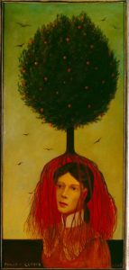 Fruit Tree I, Oil on board, 26×12 inches, 1968