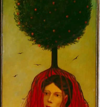 Fruit Tree I, Oil on board, 26×12 inches, 1968