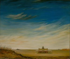 The Station, Oil on board, 24. 875×29.875 inches, 1969