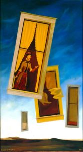 Woman in Window, also: Flying Window, 36 x20 inches, 1969