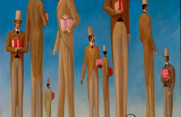 Gift Bearers I, Oil on board, 36 x 28.333 inches, 1971