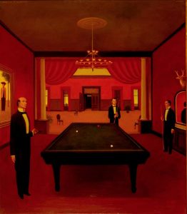 The Game I, Oil on board, 31.875×27.75 inches, 1976