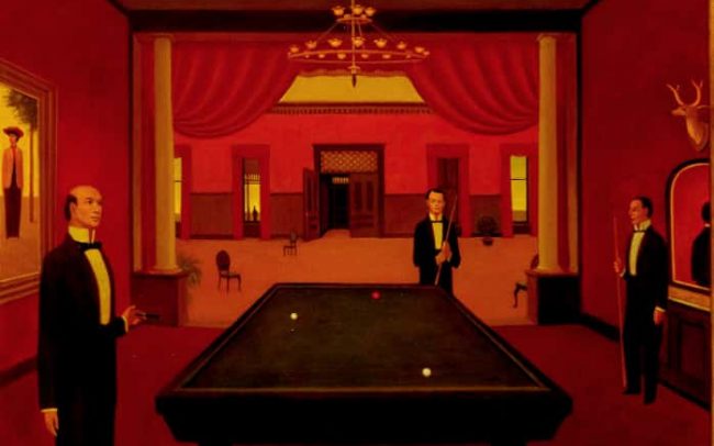 The Game I, Oil on board, 31.875×27.75 inches, 1976
