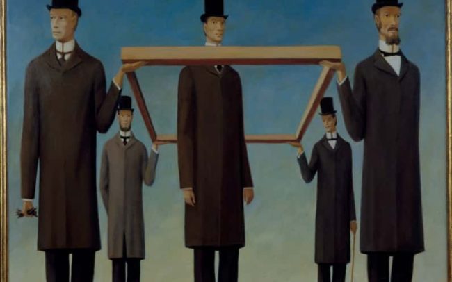The Walk, Oil on board, 28 x 28 inches, 1976