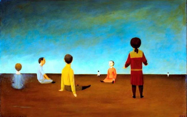 Birthday Party, also: The Party, Oil on board, 22 x 34 inches, 1979