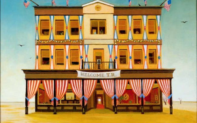 Celebration, Teddy Roosevelt, Oil on board, 26.5×32 inches, 1989