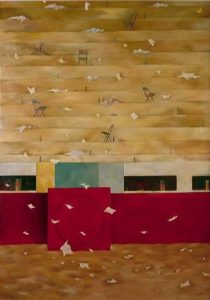 The Bull is Dead, Oil on board, 36 x 26 inches, 1956