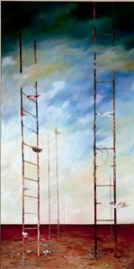 Escape I, Oil on board, 48 x 23.5 inches, 1960