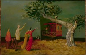 Farewell, Oil on board, 23.375×35.75 inches, 1961