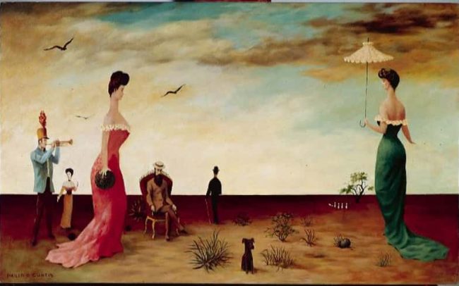 Occasion with a Bugler, Oil on board, 23×38 inches, 1964